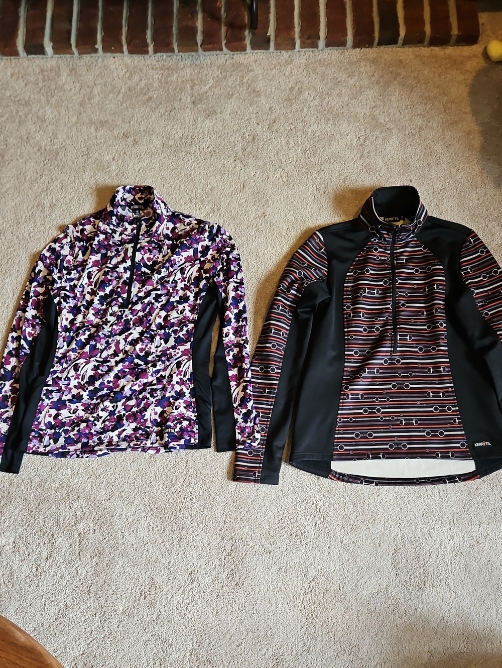 Kerrits Purple Floral Quarter-Zip and Horsebit Pattern Jerseys